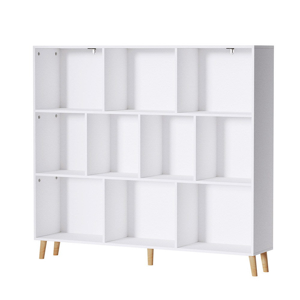 CORA 3 Tiers 10 Cubes Bookshelf - White