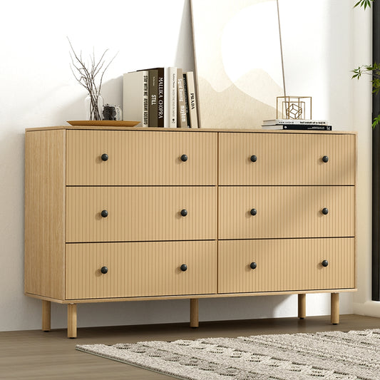 RUTH  6 Chest of Drawers Flutted Front -Oak