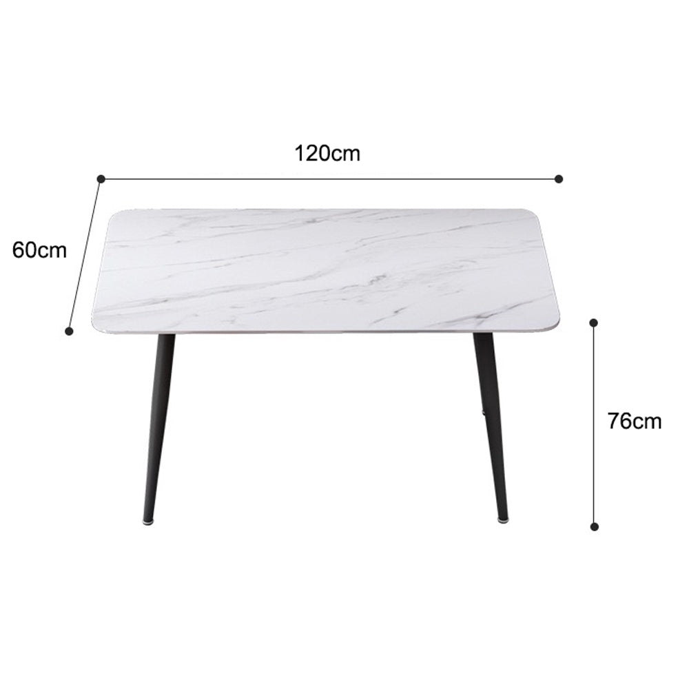 Matte Black Minimalist Slate Kitchen Dining Table Marble 120x60cm