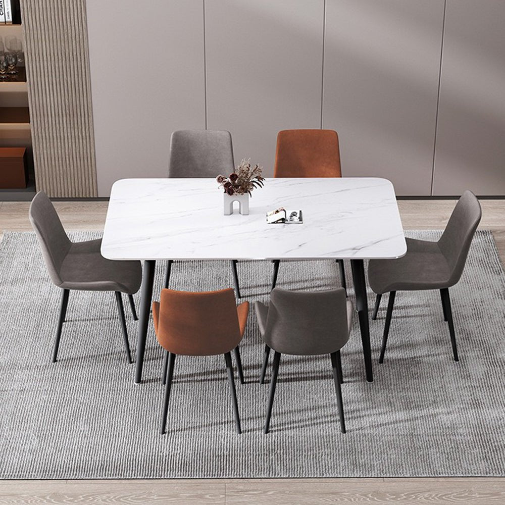 Matte Grey Minimalist Slate Kitchen Dining Table Marble 120x60cm