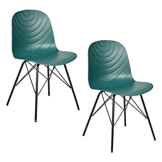 Set of 2 Modern Scandi Republica Dining Chair - Dark Green