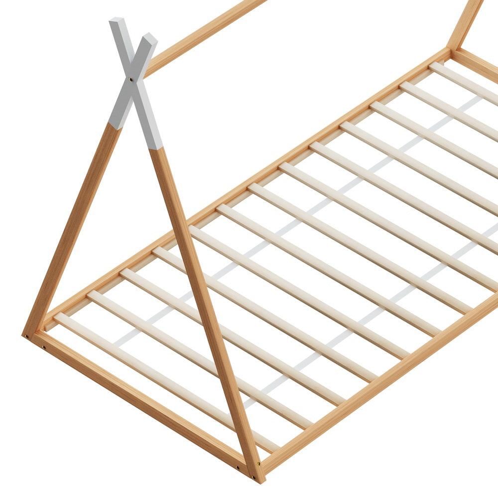 ENID Single Wooden Bed Frame - Oak