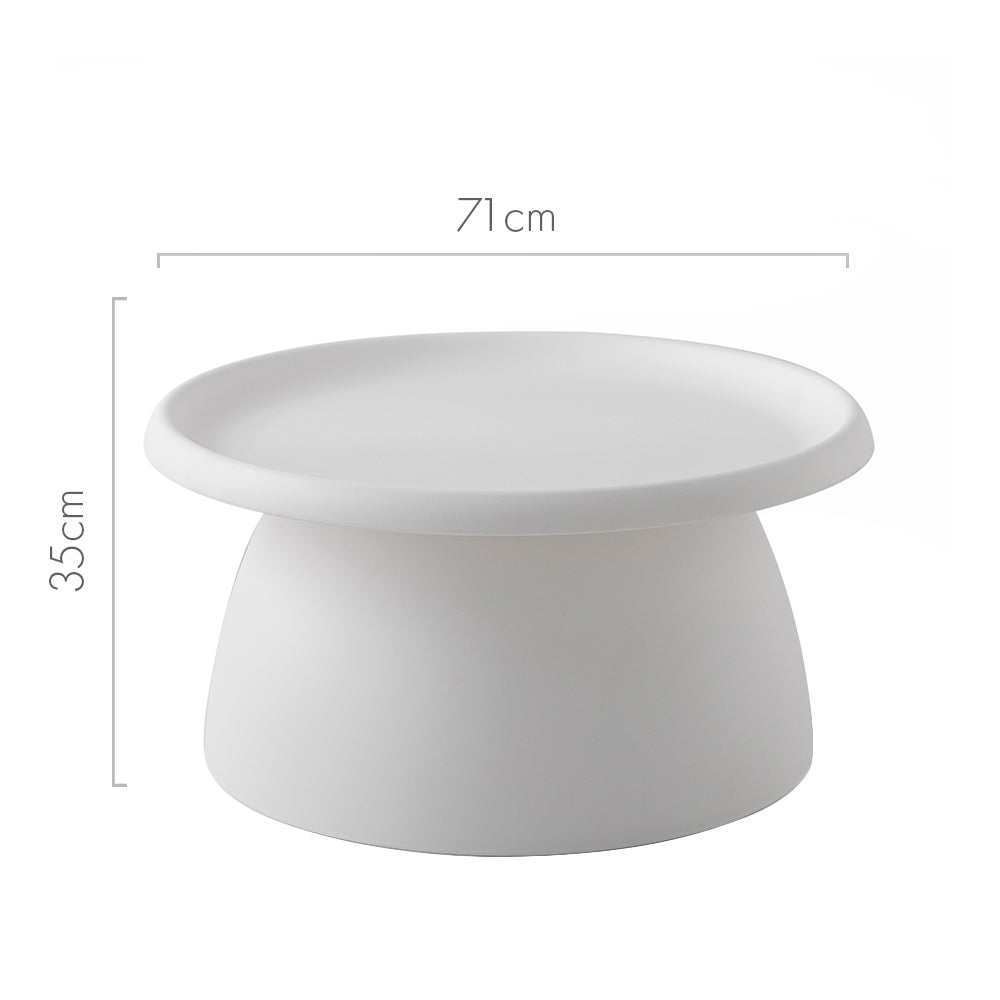 Nordic Round Mushroom Coffee Table 70CM - White