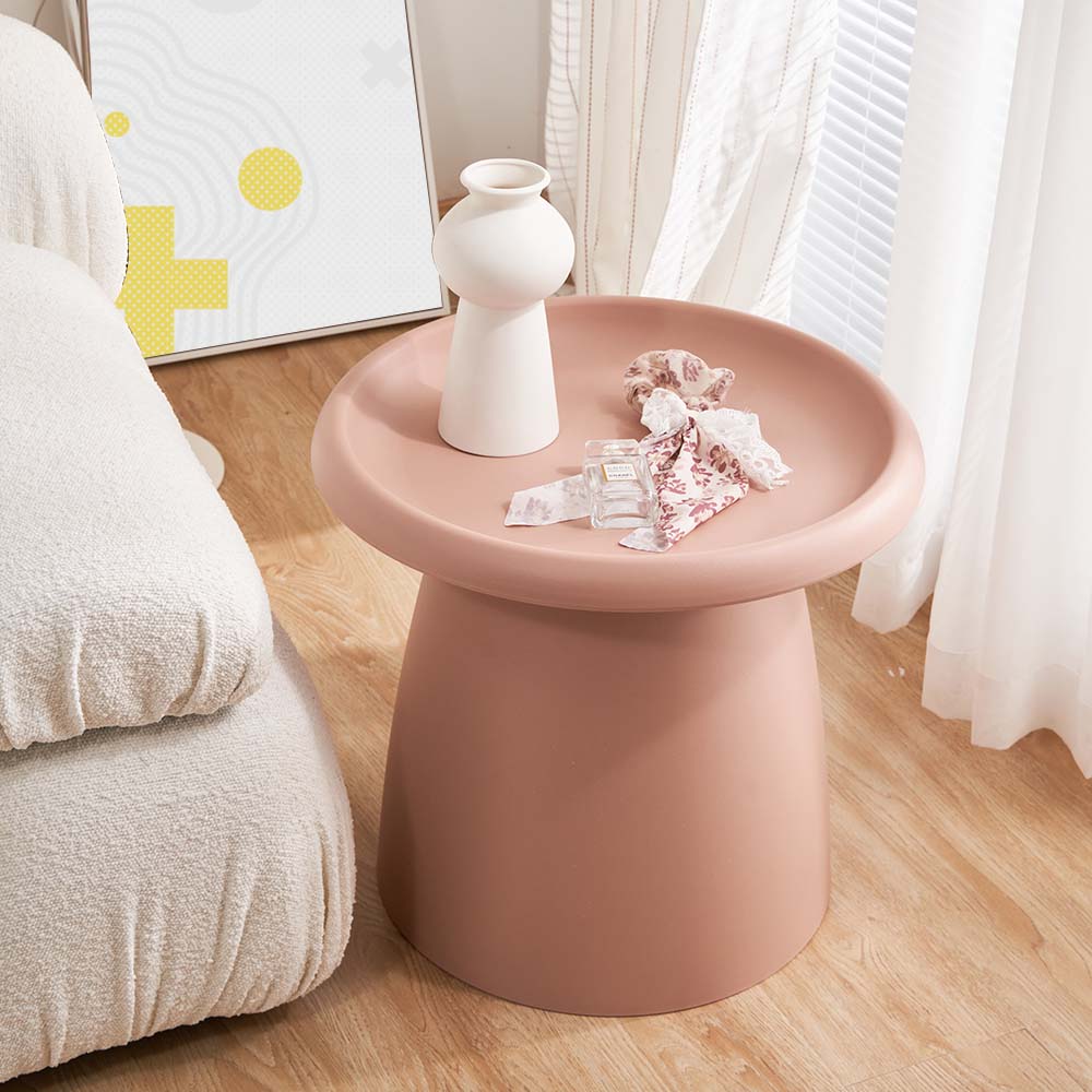 Nordic Mushroom Round Small Side Table 50cm - Pink