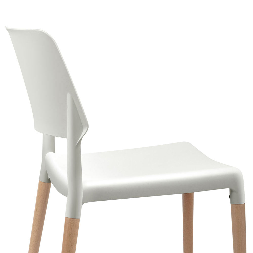 Stackable Set of 4 Dining Chairs - White