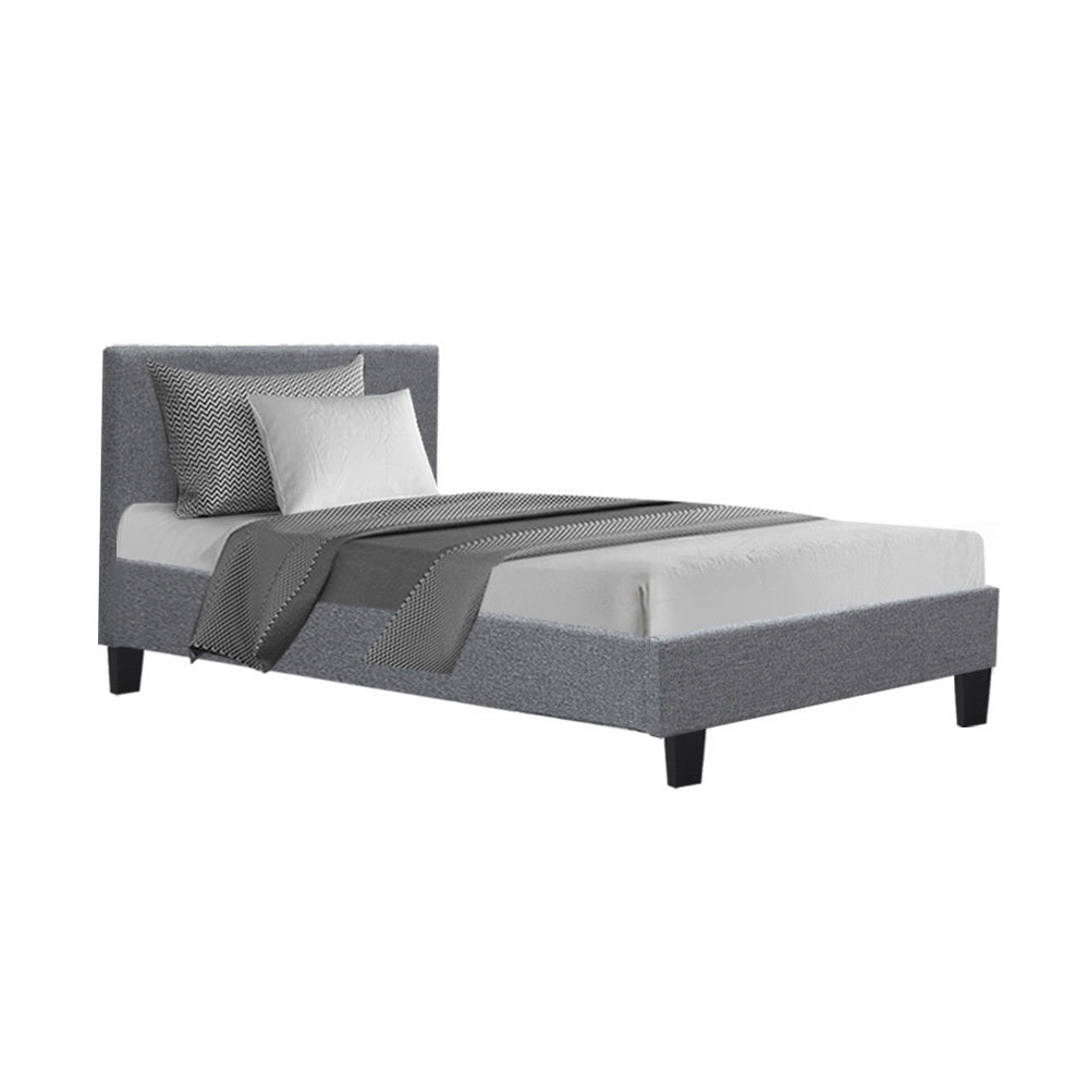 Single Neo Fabric Bed Frame - Grey