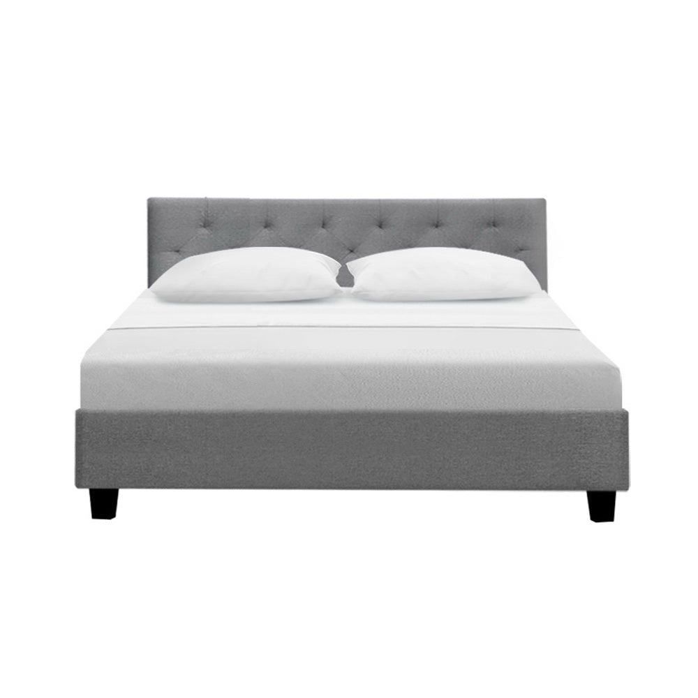 Double Vanke Fabric Bed Frame - Grey