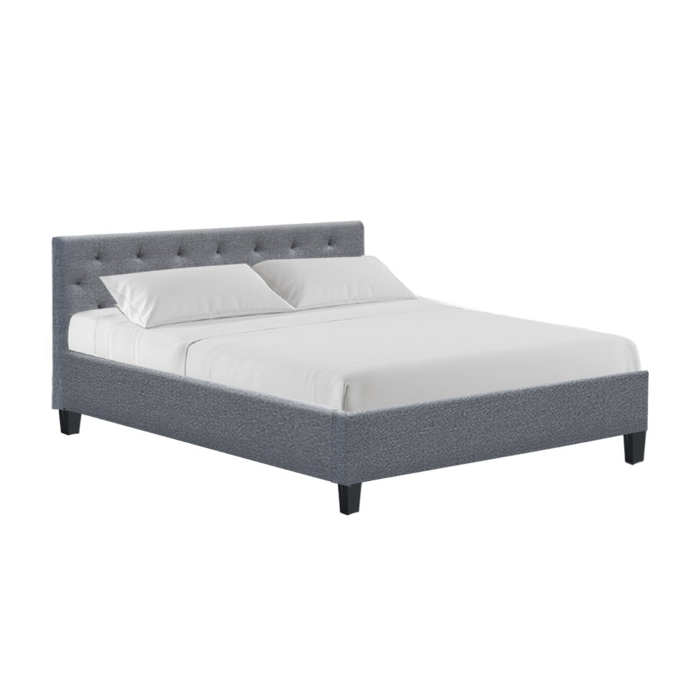 Queen Vanke Fabric Bed Frame - Grey