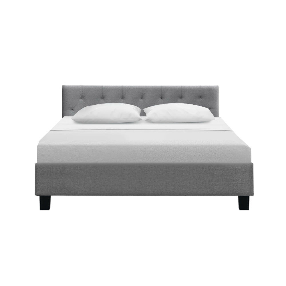 Queen Vanke Fabric Bed Frame - Grey