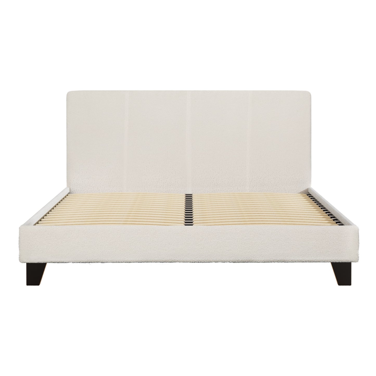 Double Boucle Fabric Bed Frame - Beige