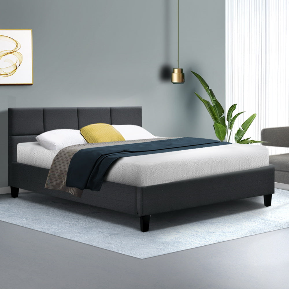 Double Tino Fabric Bed Frame - Charcoal