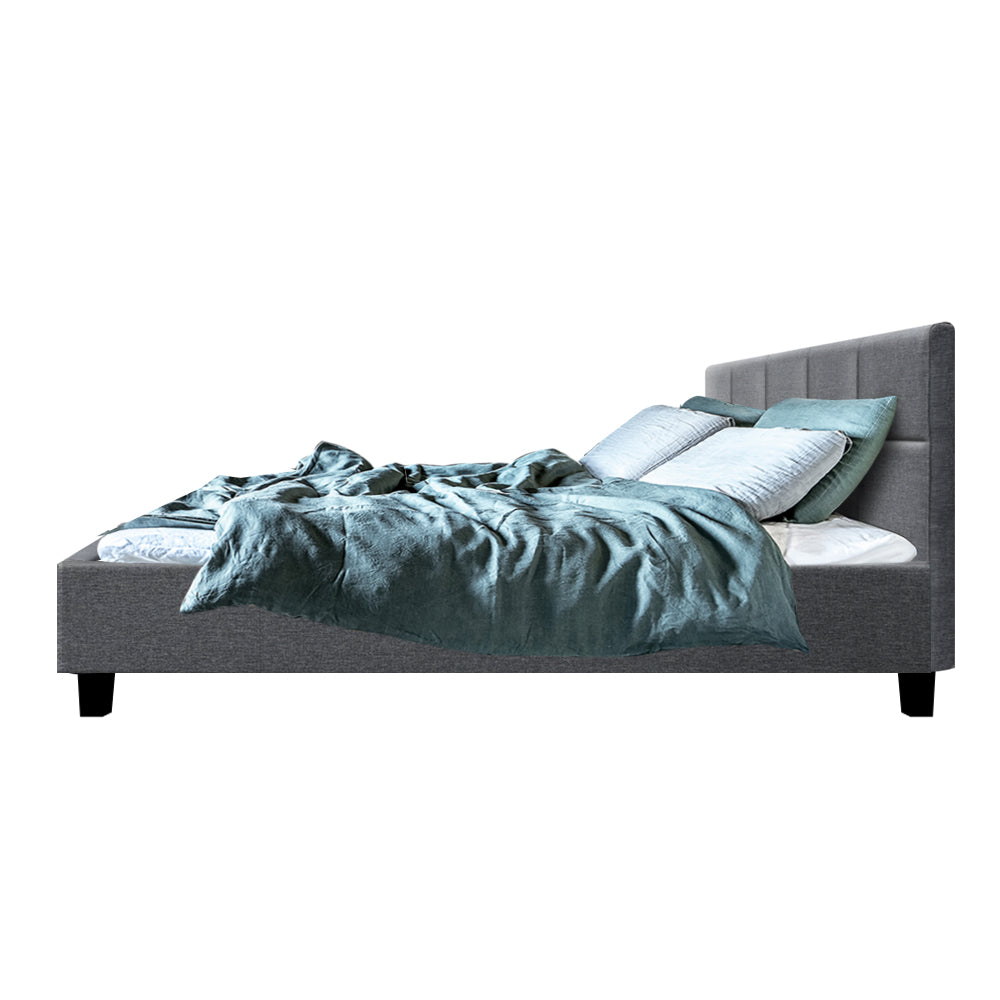 Queen Tino Fabric Bed Frame - Grey