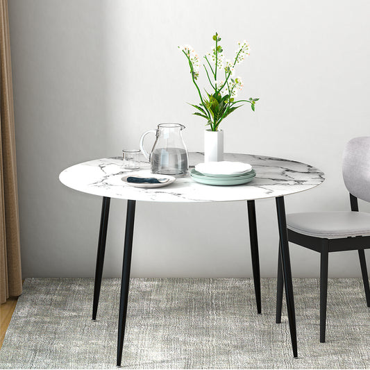 Marble Effect Round Dining Table 110CM