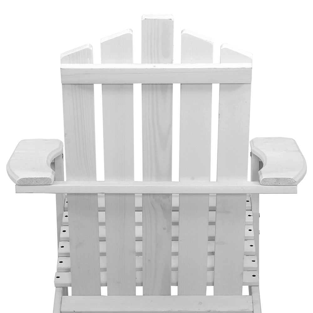 Garden Outdoor Sun Lounge Beach Chairs with side table - White