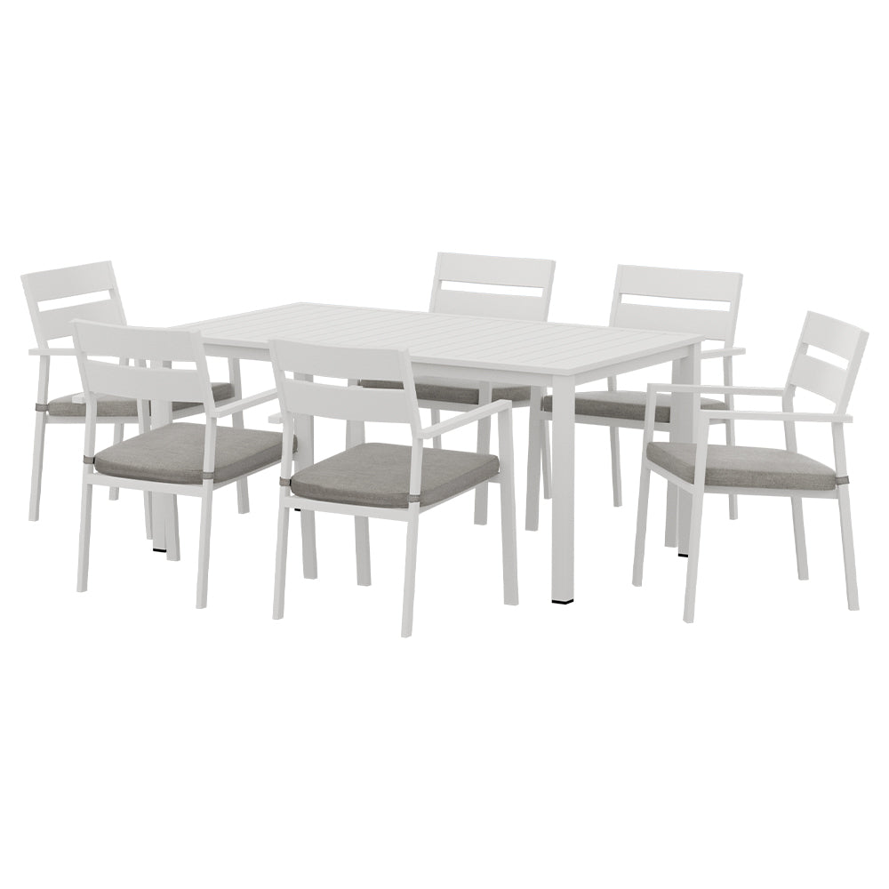 Gardeon 7 Piece Outdoor Dining Set Aluminum Table Chairs 6-seater Setting