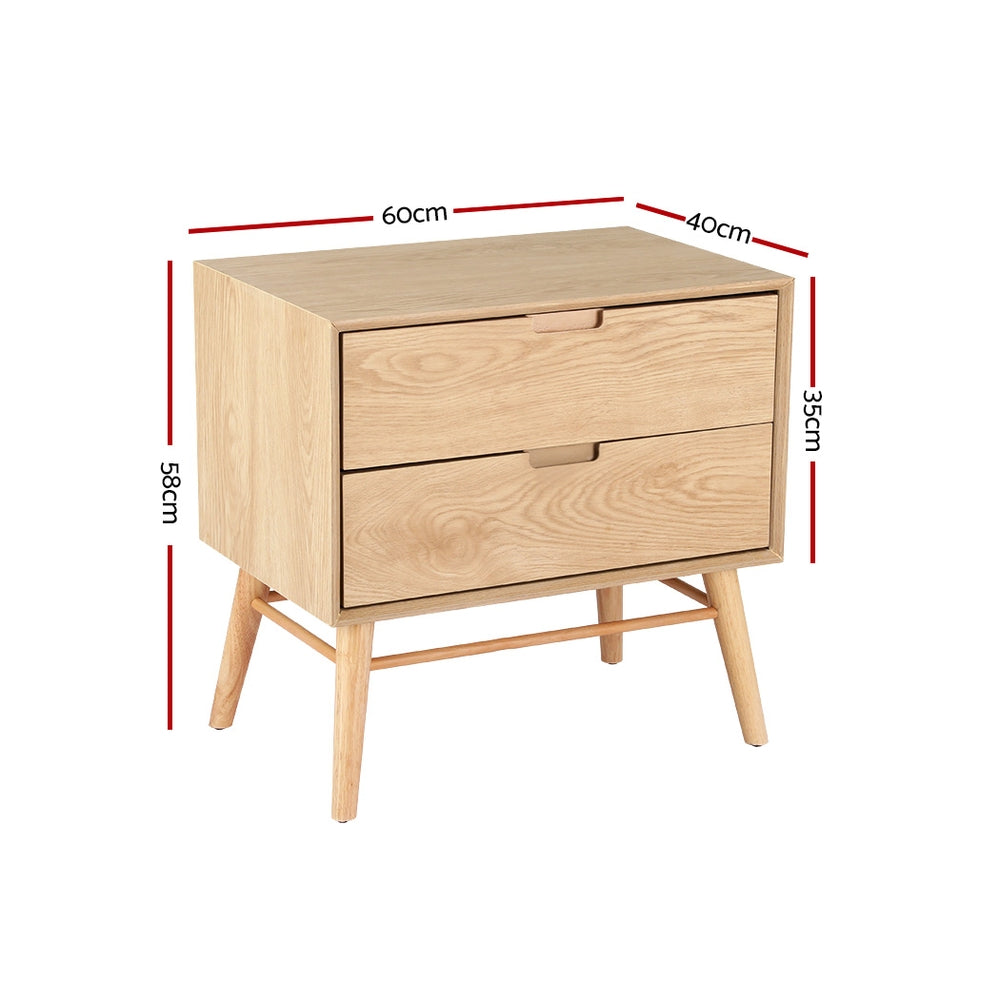 Artiss 2 Drawers Bedside Table