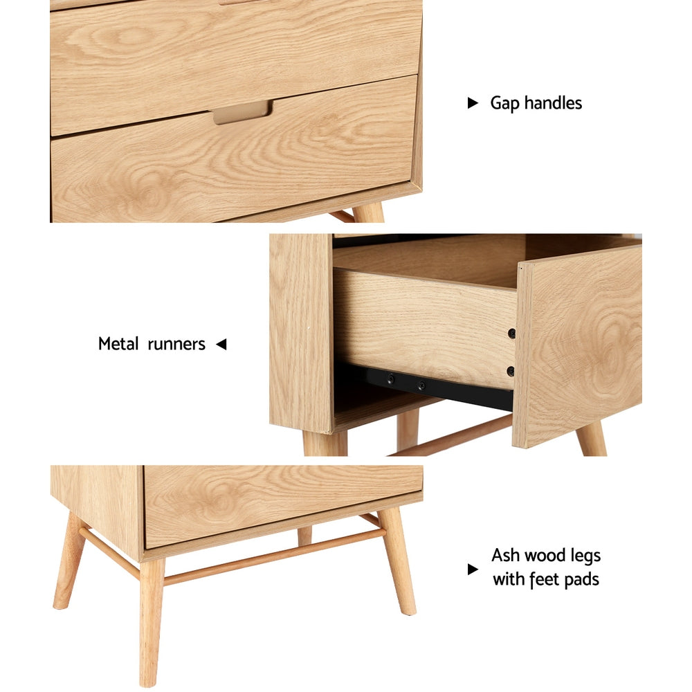 Artiss 2 Drawers Bedside Table