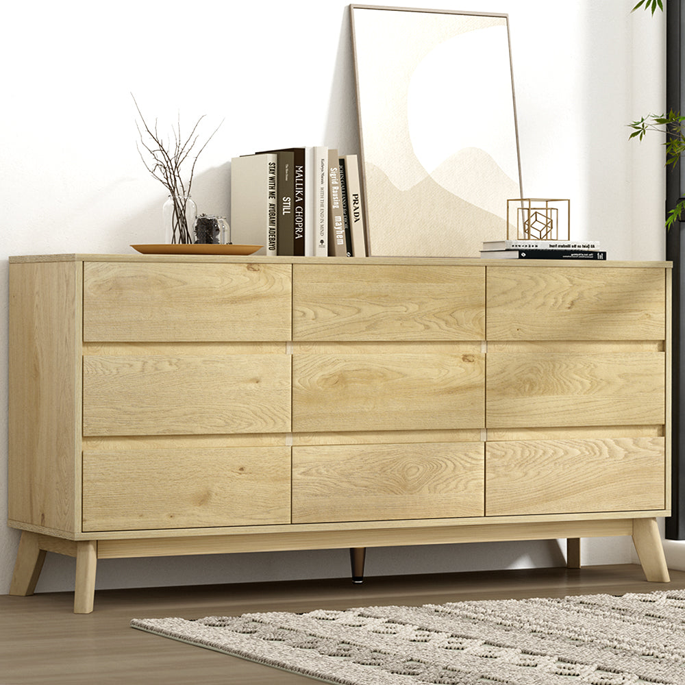 9 Chest of Drawers Cabinet - Oak