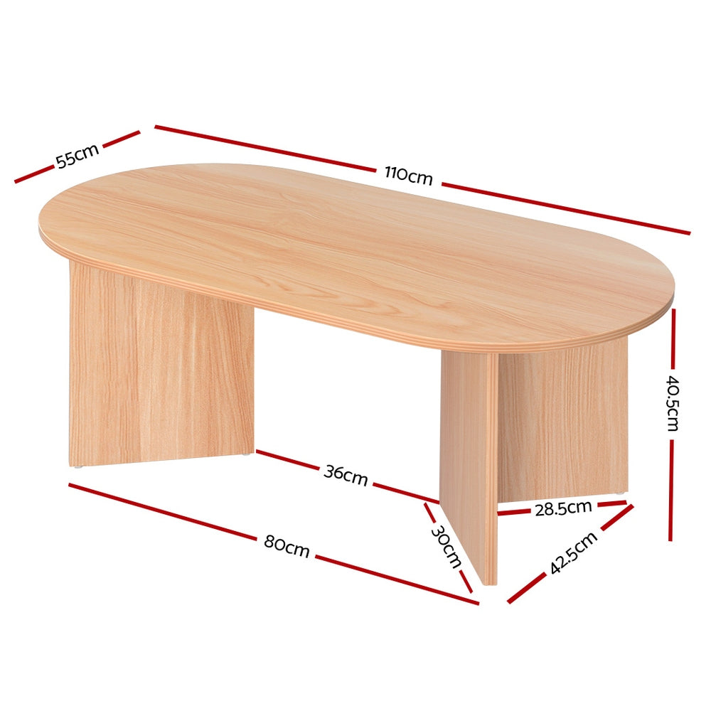 Pine Alva Coffee Table Oval 110CM