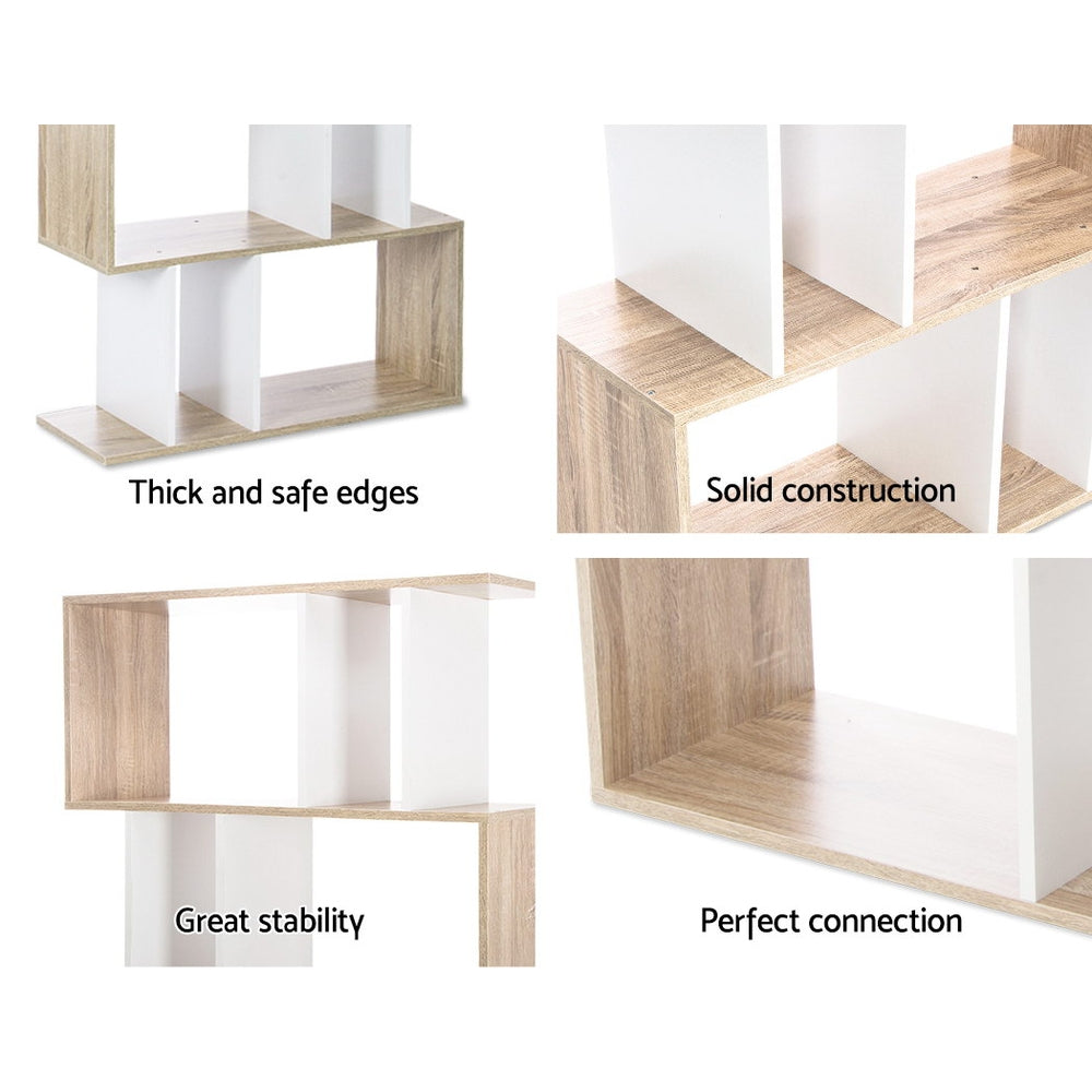 5 Tier Display Shelf - White Brown