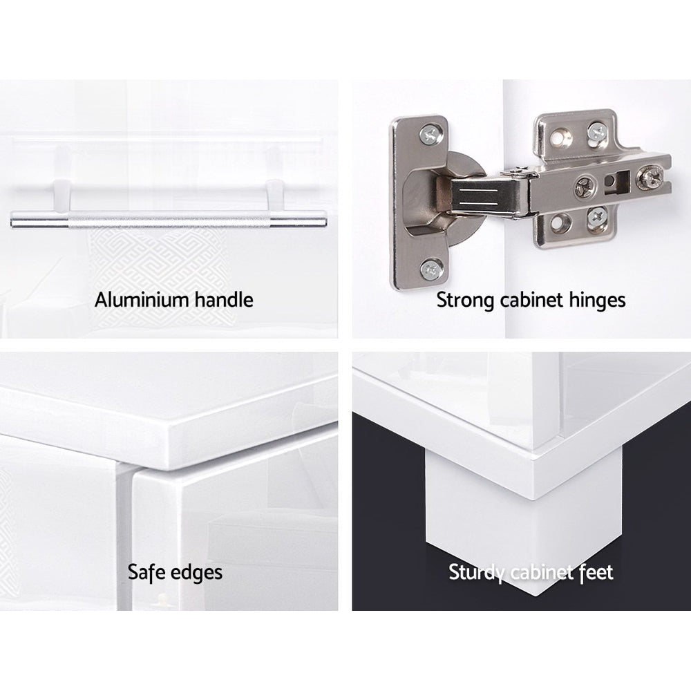 High Gloss Sideboard Storage Cabinet - White