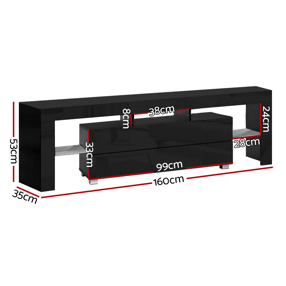 Elo Entertainment Unit TV Cabinet LED 160cm Black