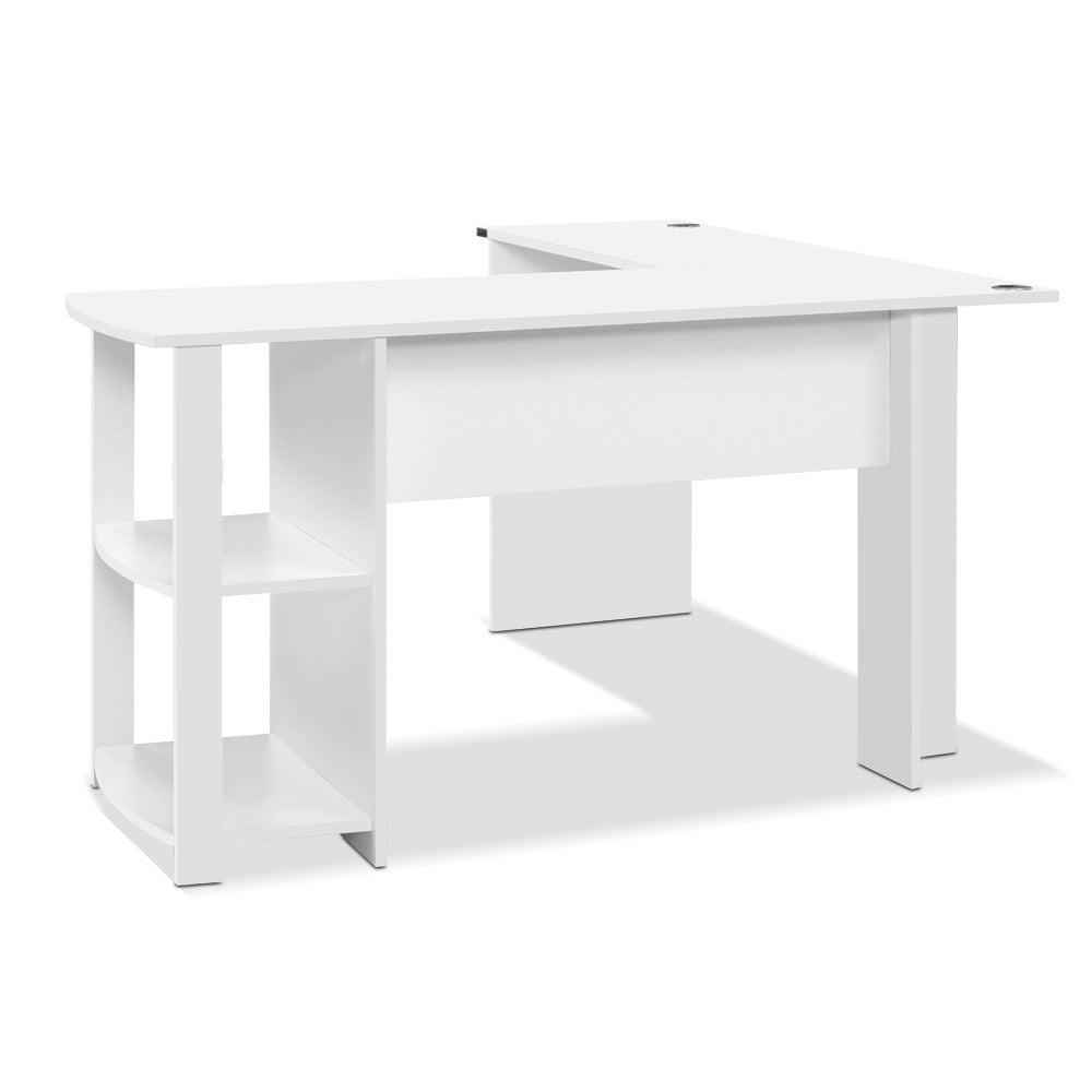 L-Shaped Office Desk - White