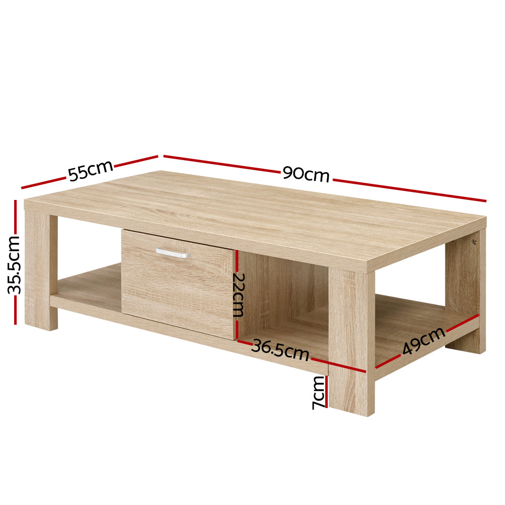 Wooden Shelf Coffee Table