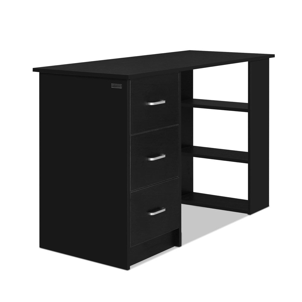 3 Draw Office Desk 120cm - Black