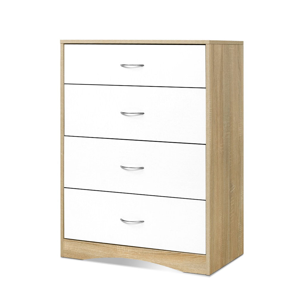 White Wood 4 Chest of Drawers
