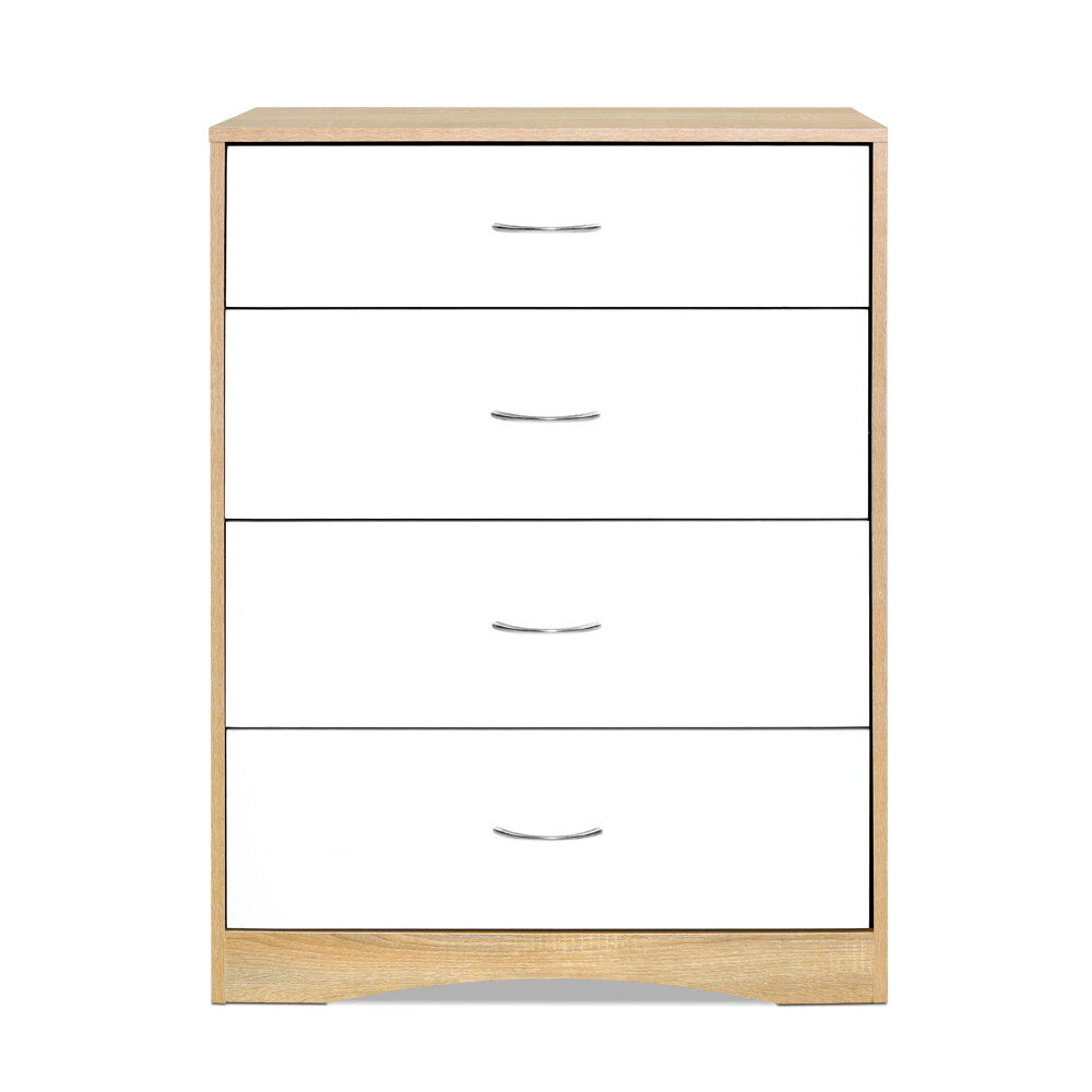 White Wood 4 Chest of Drawers