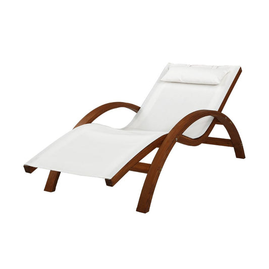 Garden Outdoor Wooden Sun Lounge Bed Chair