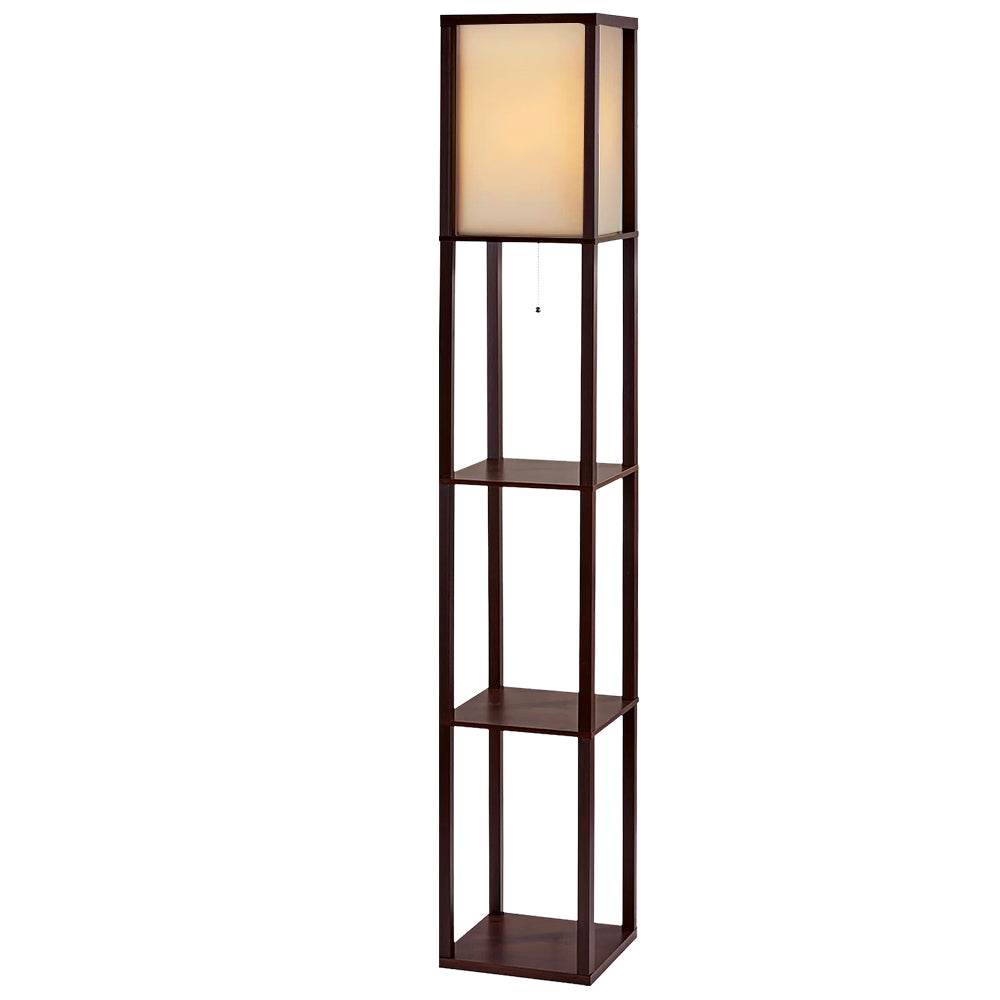 Vintage Light Stand Wood Shelf - Brown
