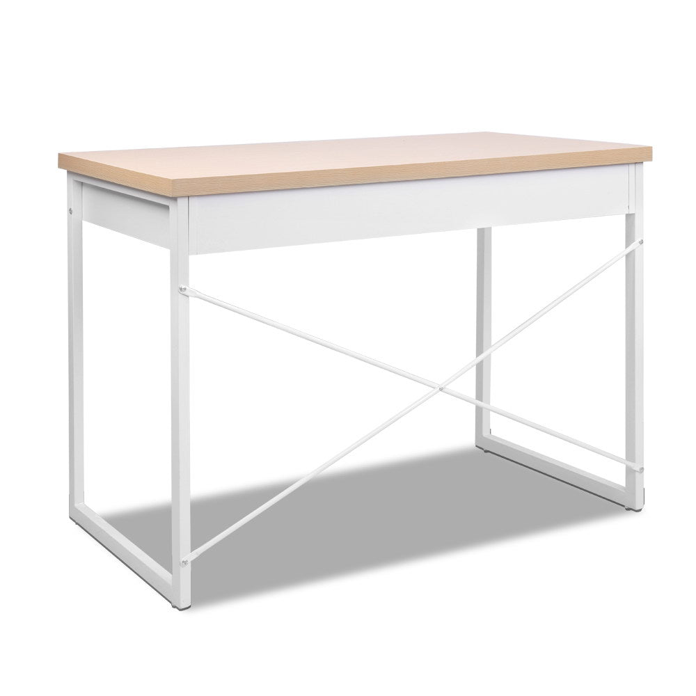 Wooden / Metal Desk with Drawer - White