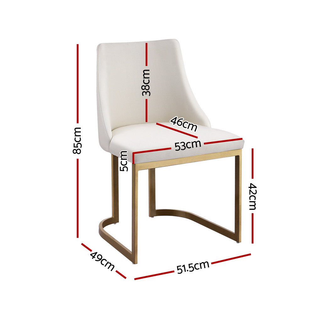 Set Of 2 Balen Dining Chairs Linen Fabric - Beige