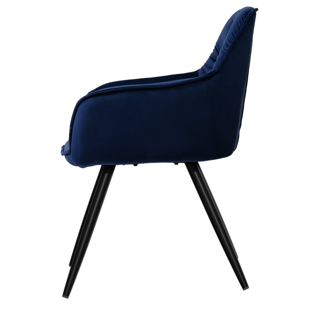Set of 2 Calivia Dining Chairs - Velvet Blue