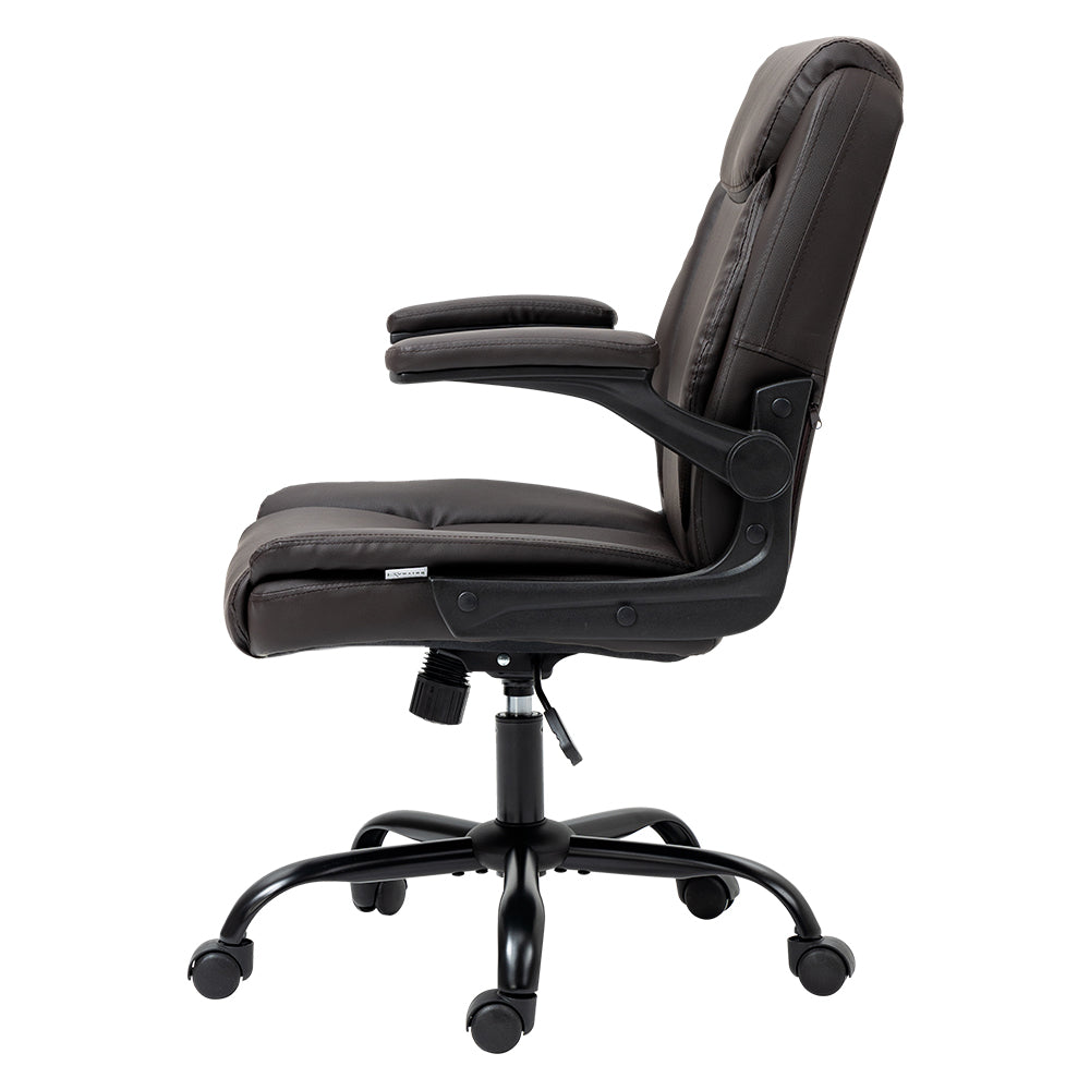Artiss Leather Tilt Swivel Office Chair - Brown
