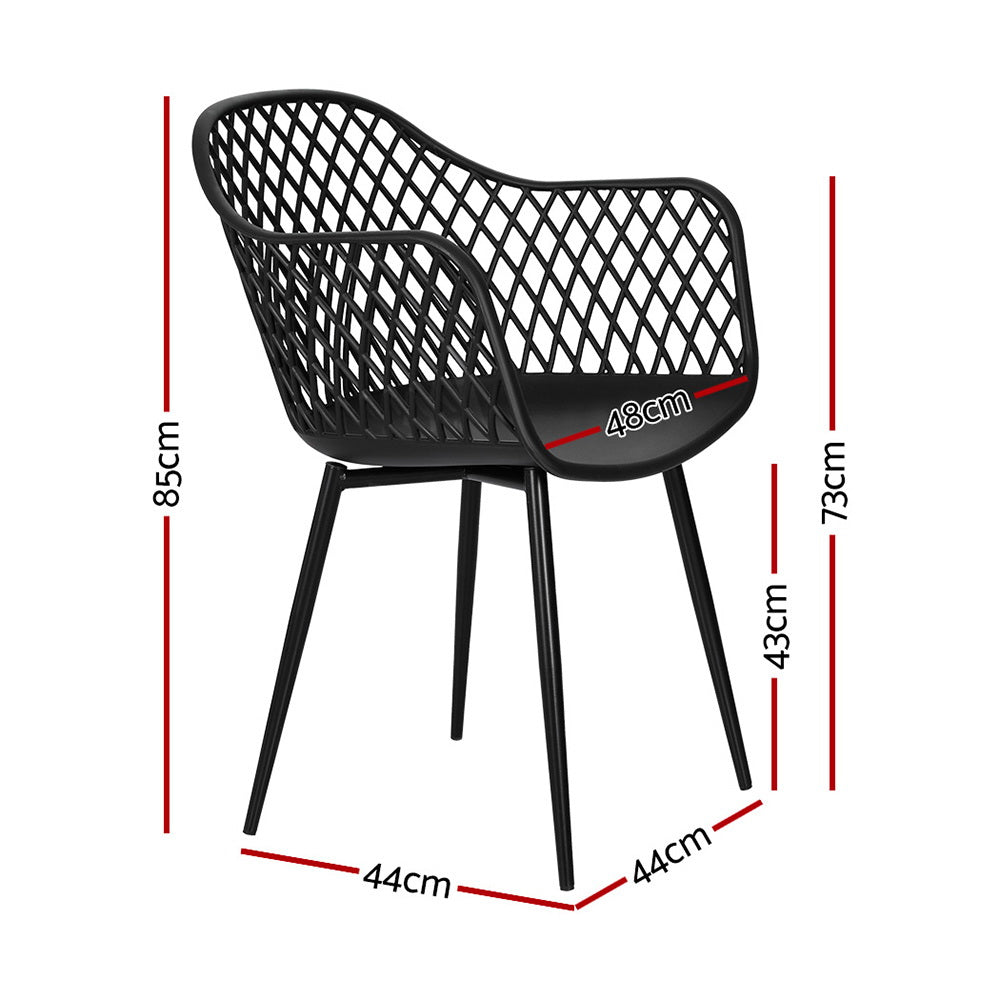 Gardeon 4PC Outdoor Dining Chairs - Black