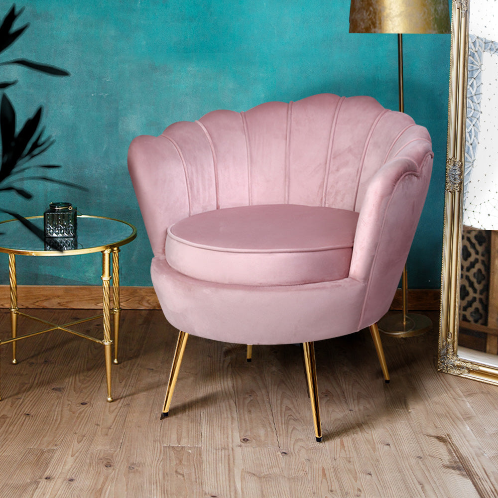 Artiss Retro Armchair - Sofa Pink