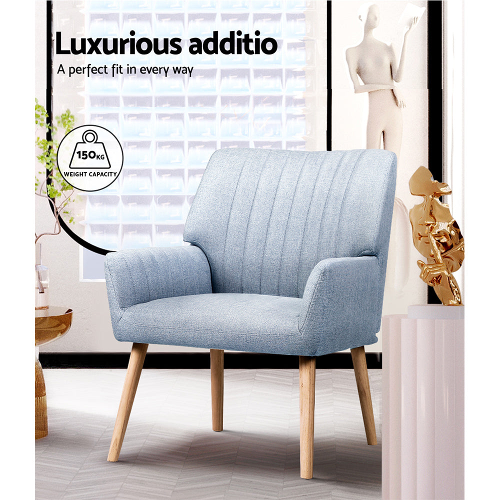 Artiss Lounge Chair - Blue Grey
