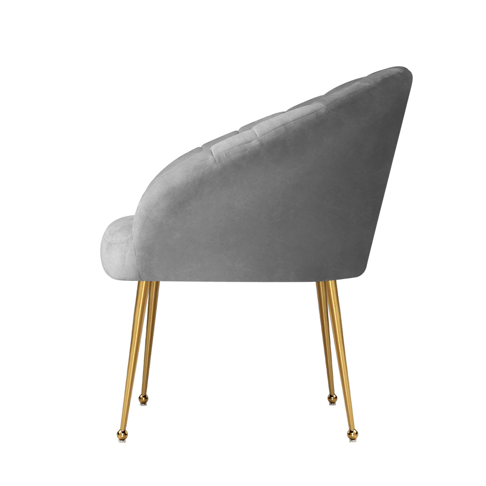 Velvet Lounge Chair - Grey