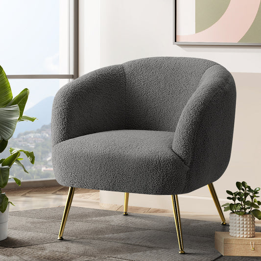 Boucle Arm Chair - Charcoal