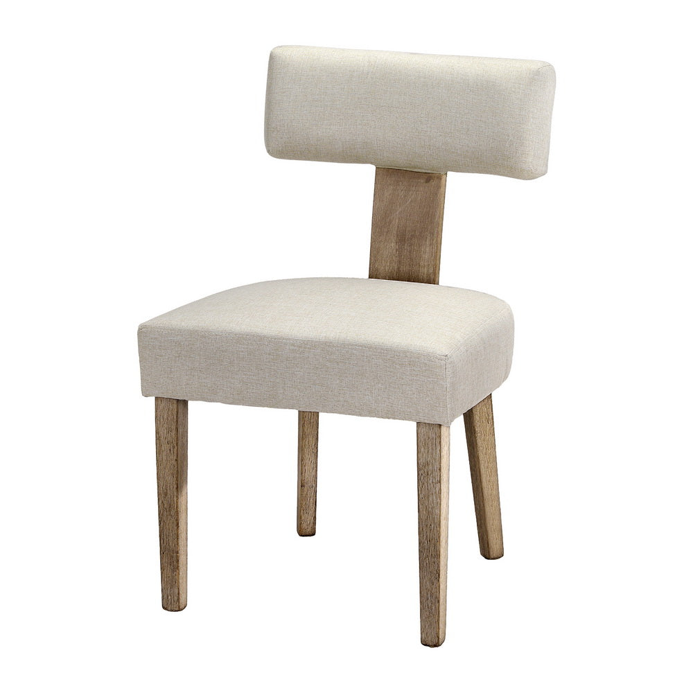 Set of 2 Fabric Milford Dining Chairs - Beige