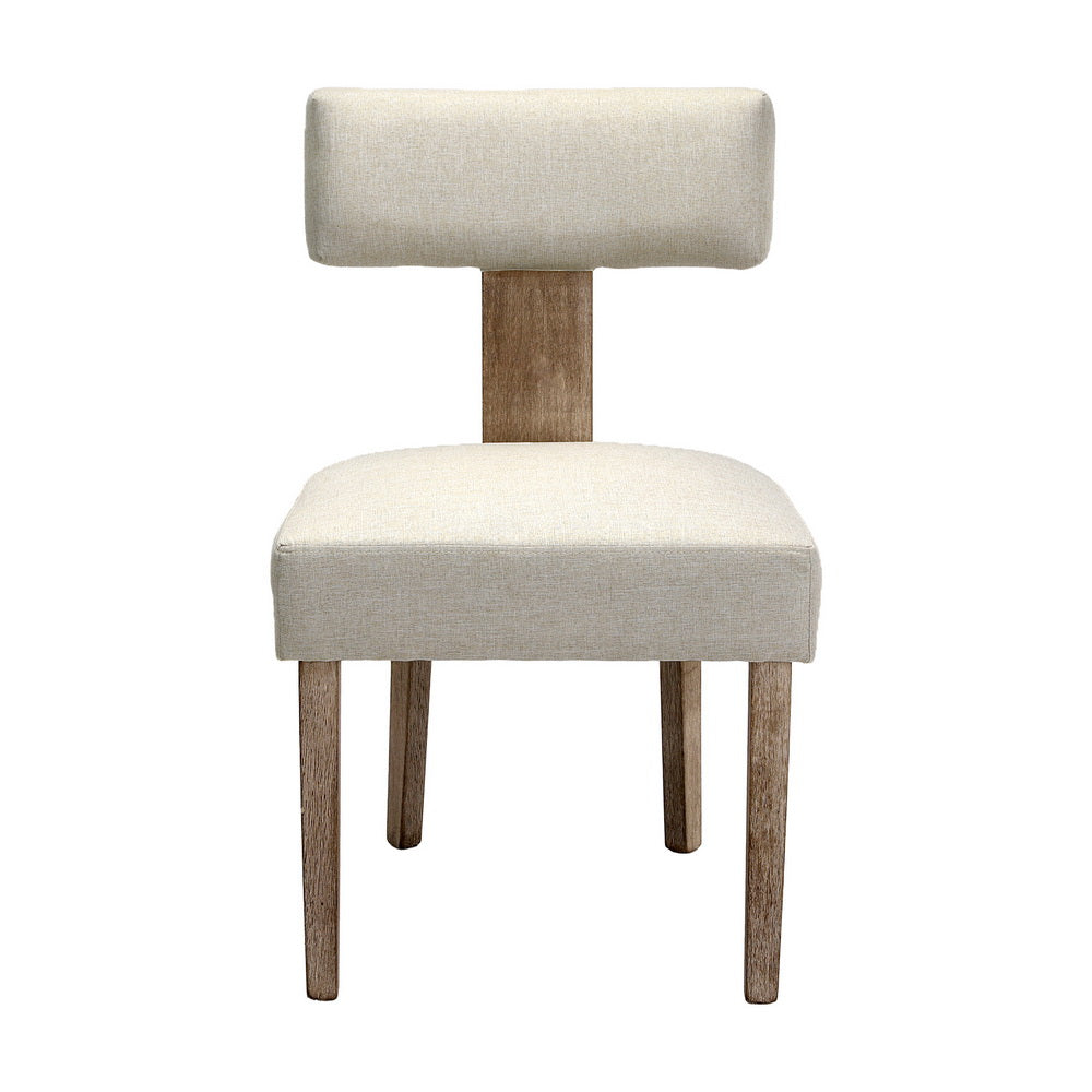 Set of 2 Fabric Milford Dining Chairs - Beige