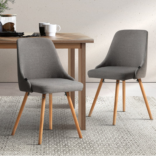 Set of 2 Replica Dining Chairs - Grey