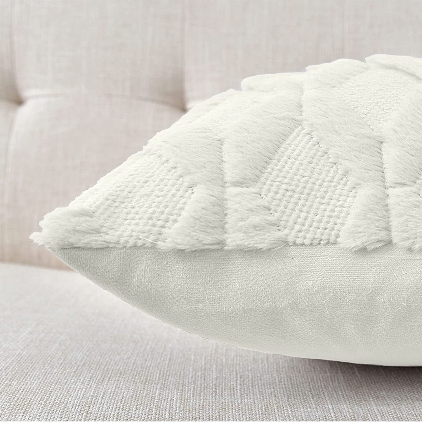 Decorative Boho Throw Pillow Covers 45 x 45 cm - 2 pack White