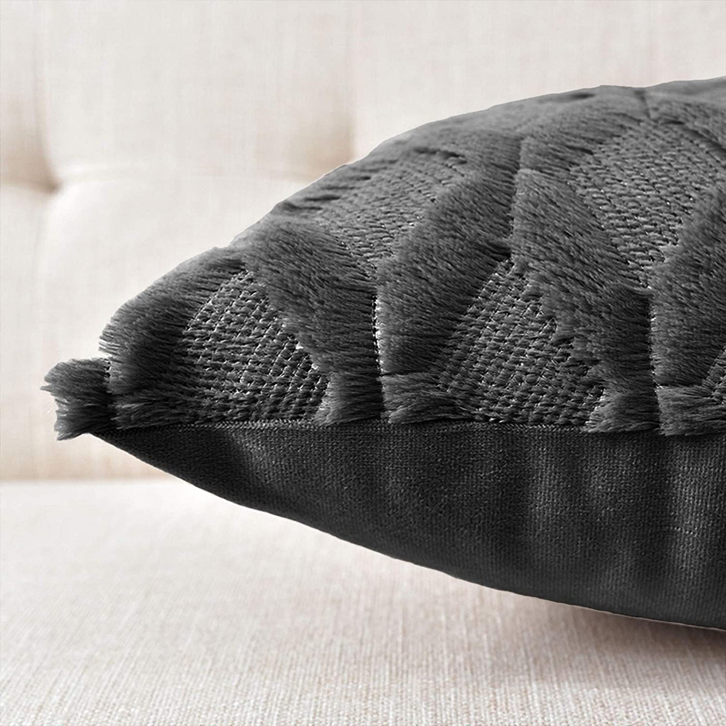 Decorative Boho Throw Pillow Covers 45 x 45 cm - 2 Pack Black