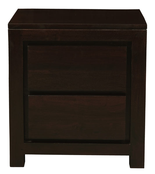 Amsterdam 2 Drawer Bedside Table - Chocolate