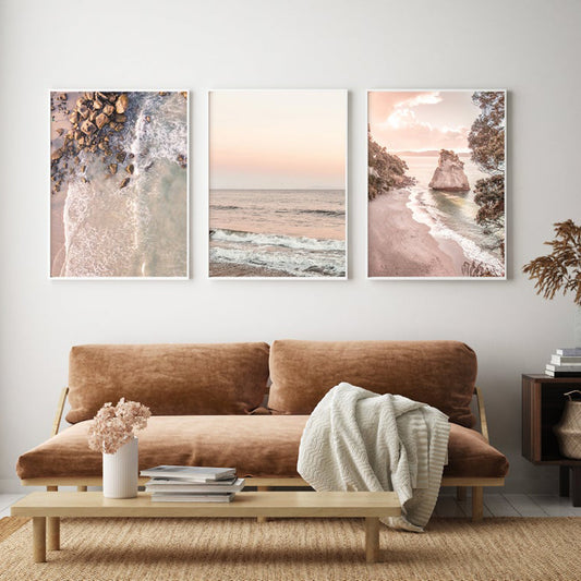 Amazing New Zealand 3 Sets White Frame Canvas Wall Art - 50cmx70cm