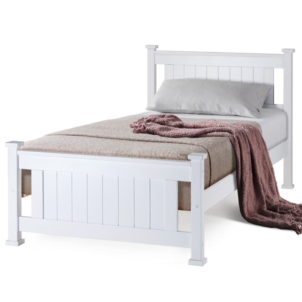 Kingston Slumber Single Wooden Bed Frame - White Pine